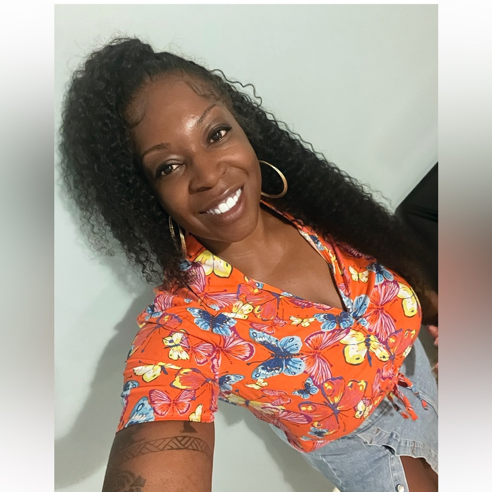 Floral Orange Women's crop Top🦋
